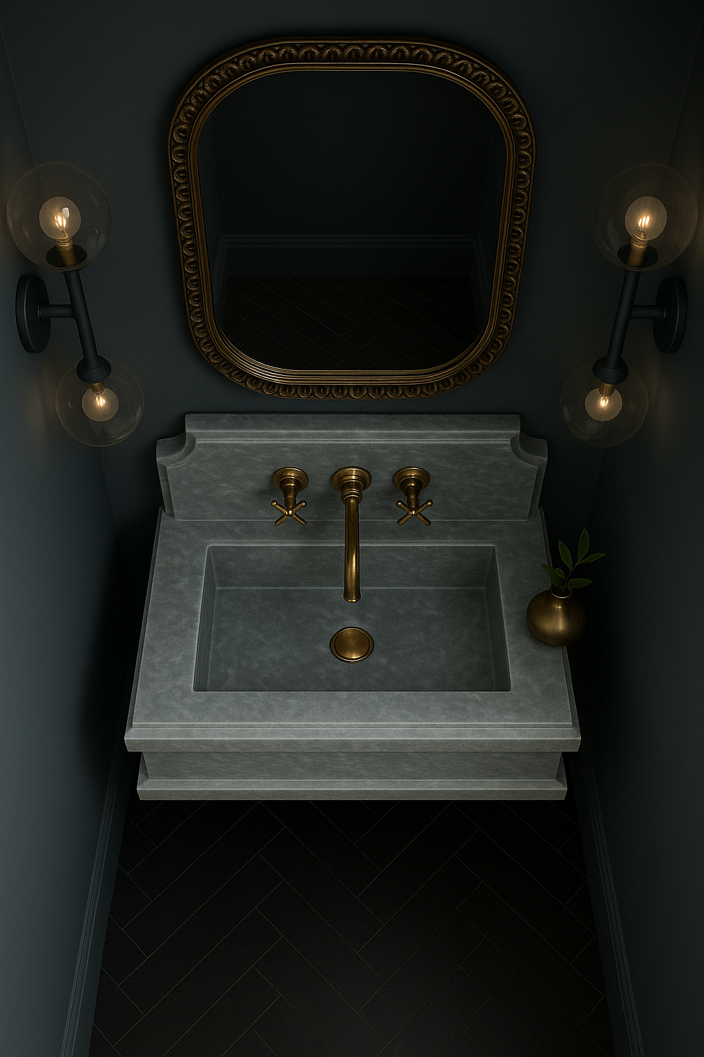 Afyon Grey Marble Sink,Wall Mounted wash Basin, Backsplash Marble Sink