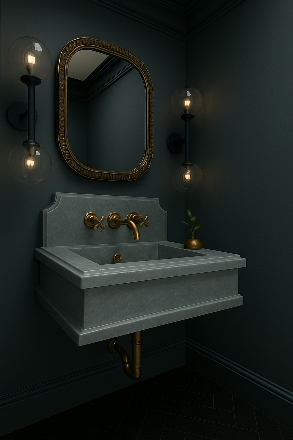 Afyon Grey Marble Sink,Wall Mounted wash Basin, Backsplash Marble Sink