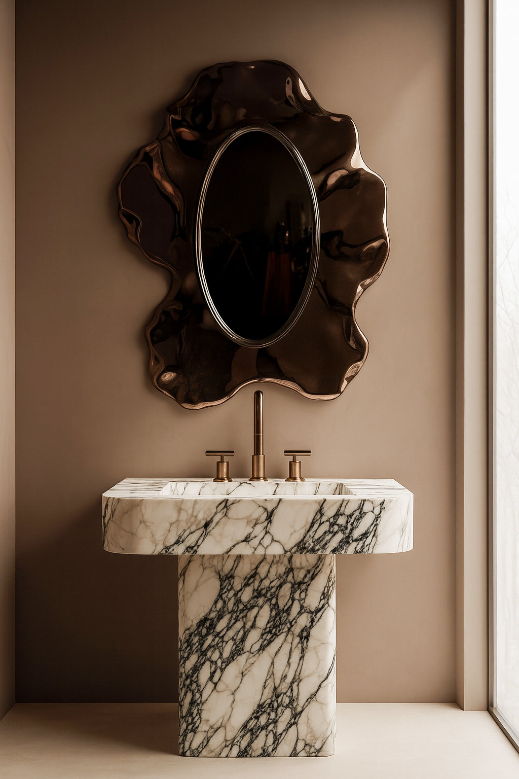 Calacatta Viola Marble Sink, Marble wash basin ,Wall Mounted wash basin