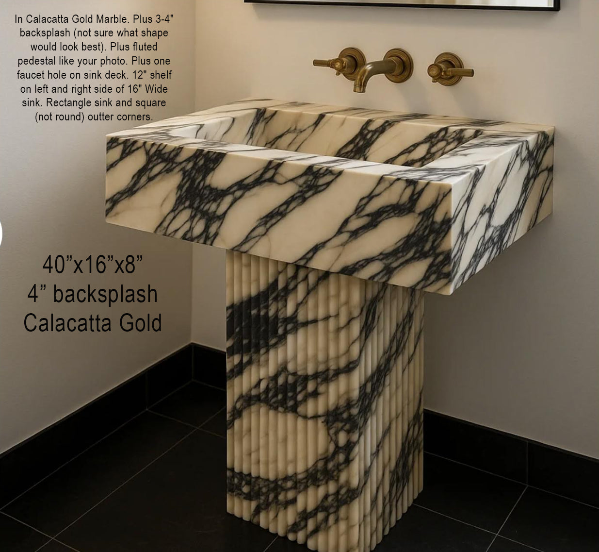 40"x16"8" Calacatta Gold