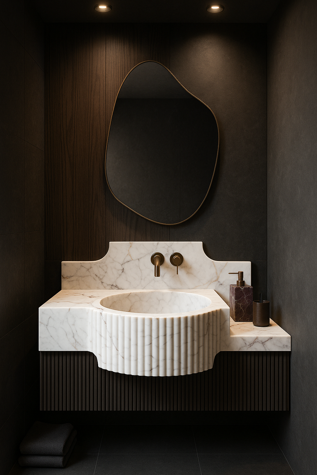 White Carrara Marble Sink Wall-Mounted Marble Wash Basin,Backsplash Wash basin