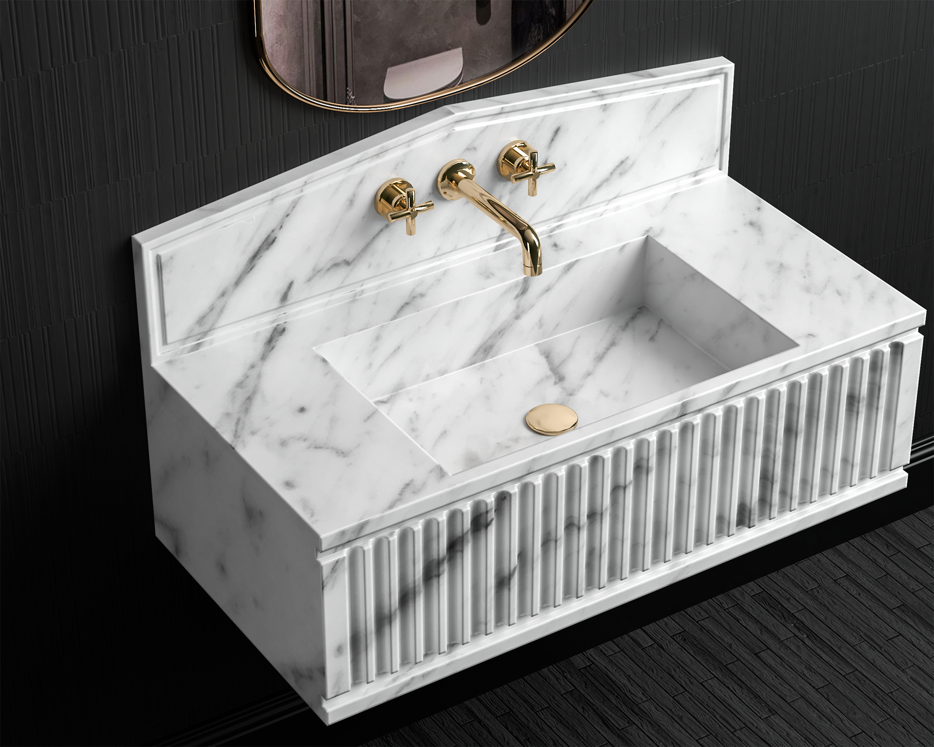 White Carrara Marble Wash Basin, Natural Stone Marble Sink,Ancient Rome Collection - Pantheon