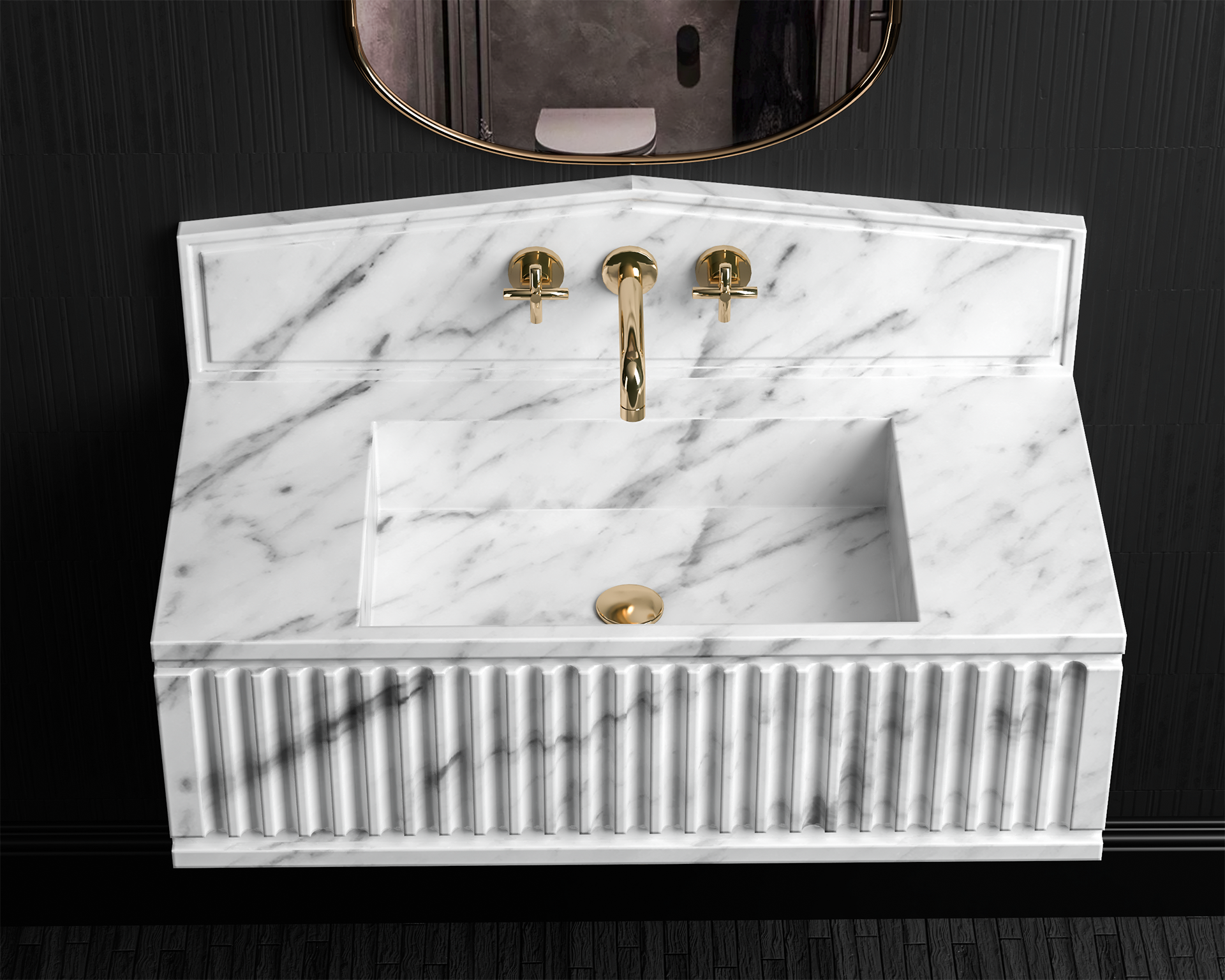 White Carrara Marble Wash Basin, Natural Stone Marble Sink,Ancient Rome Collection - Pantheon