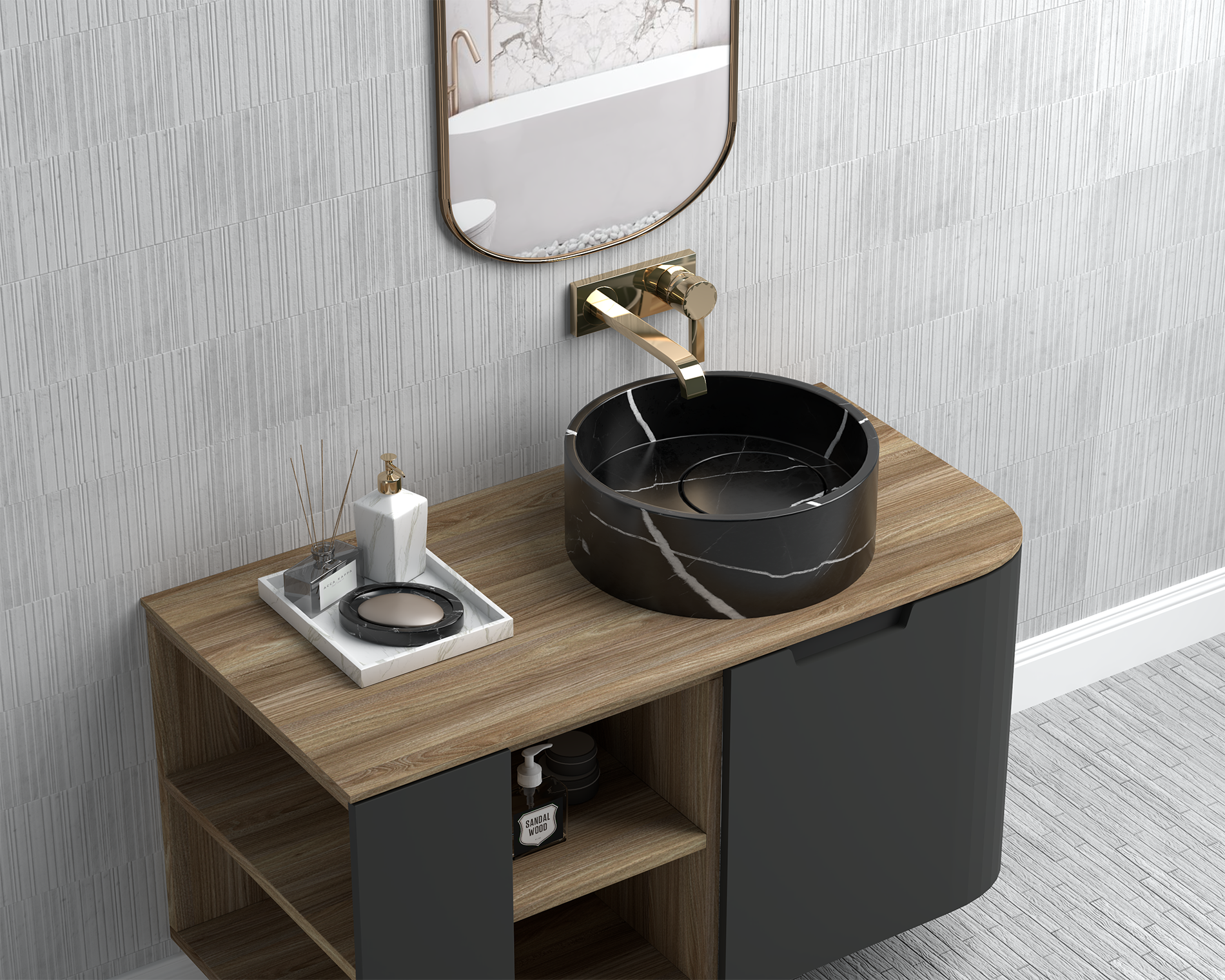 Nero Marquina Black Marble countertop wash basin ,Marble Sink