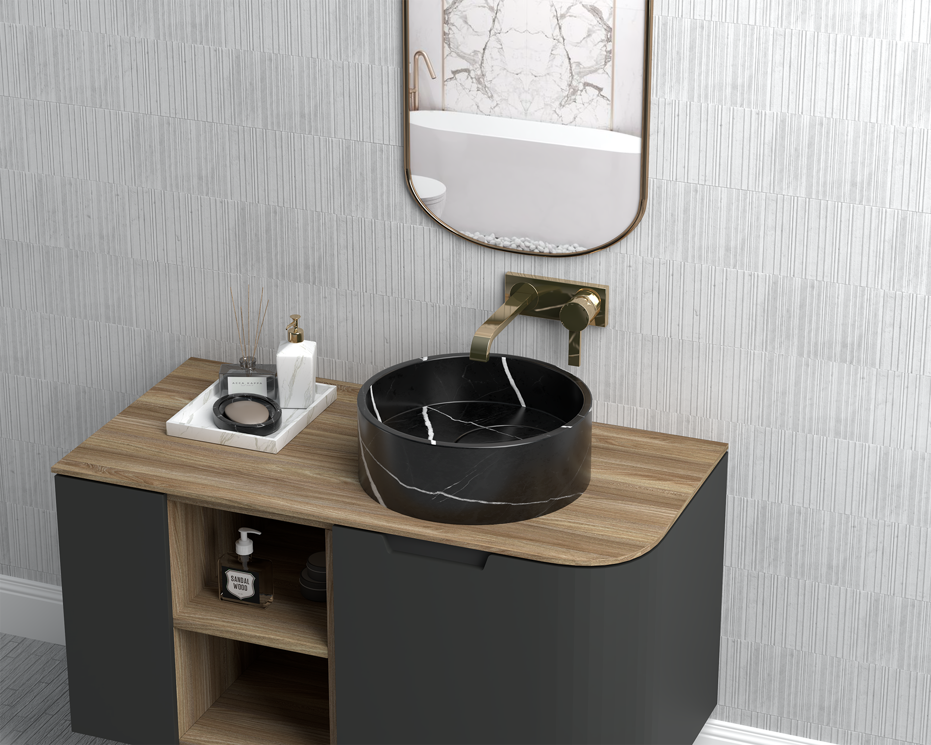 Nero Marquina Black Marble countertop wash basin ,Marble Sink