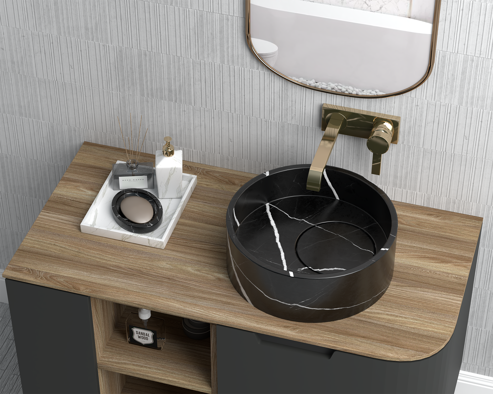 Nero Marquina Black Marble countertop wash basin ,Marble Sink