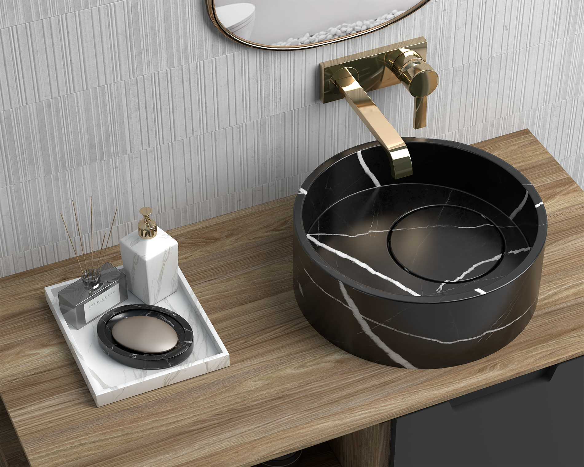 Nero Marquina Black Marble countertop wash basin ,Marble Sink