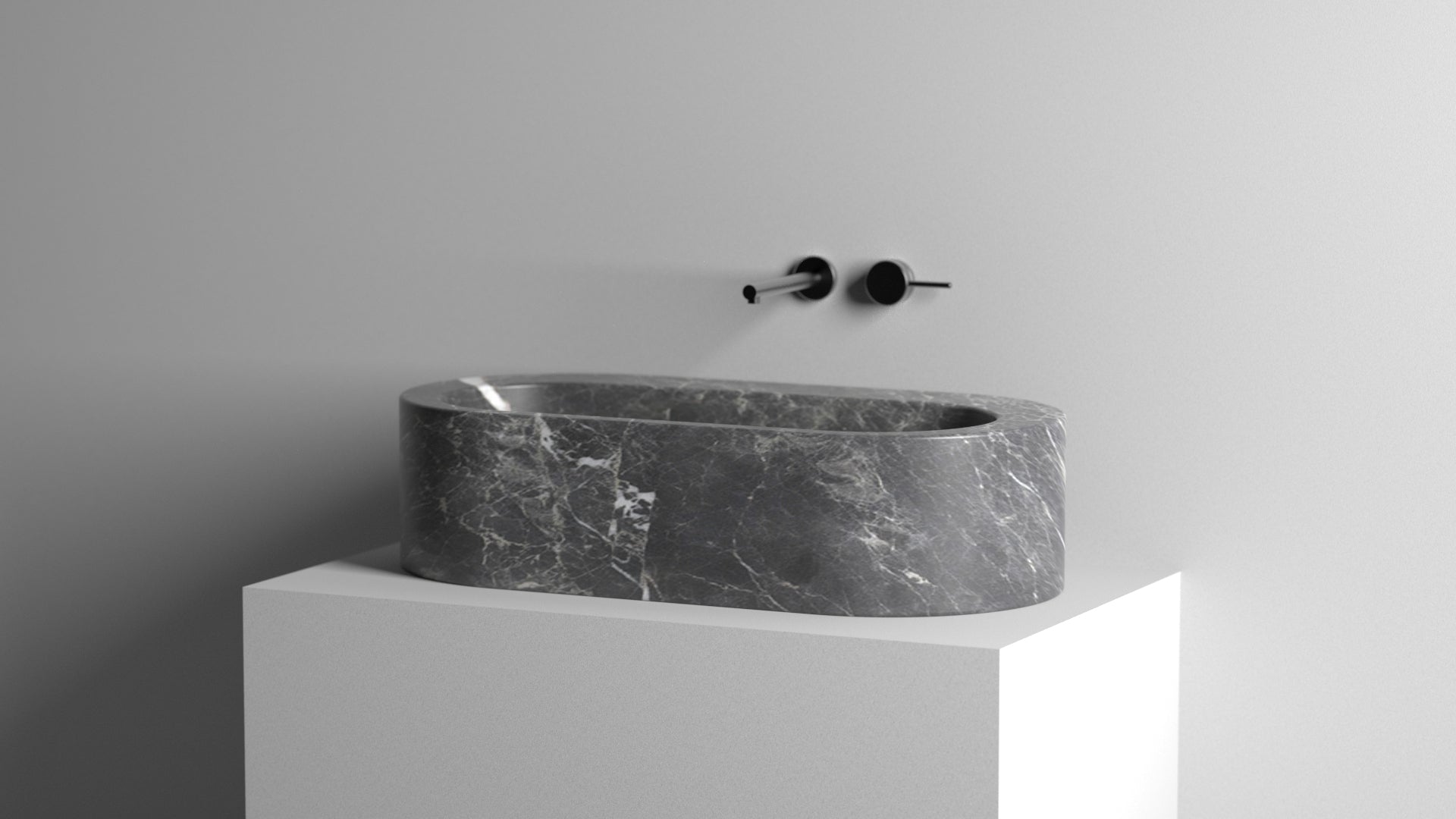 CounterTop Marble Sink ,Grey Marble Wash Basin For Bathroom