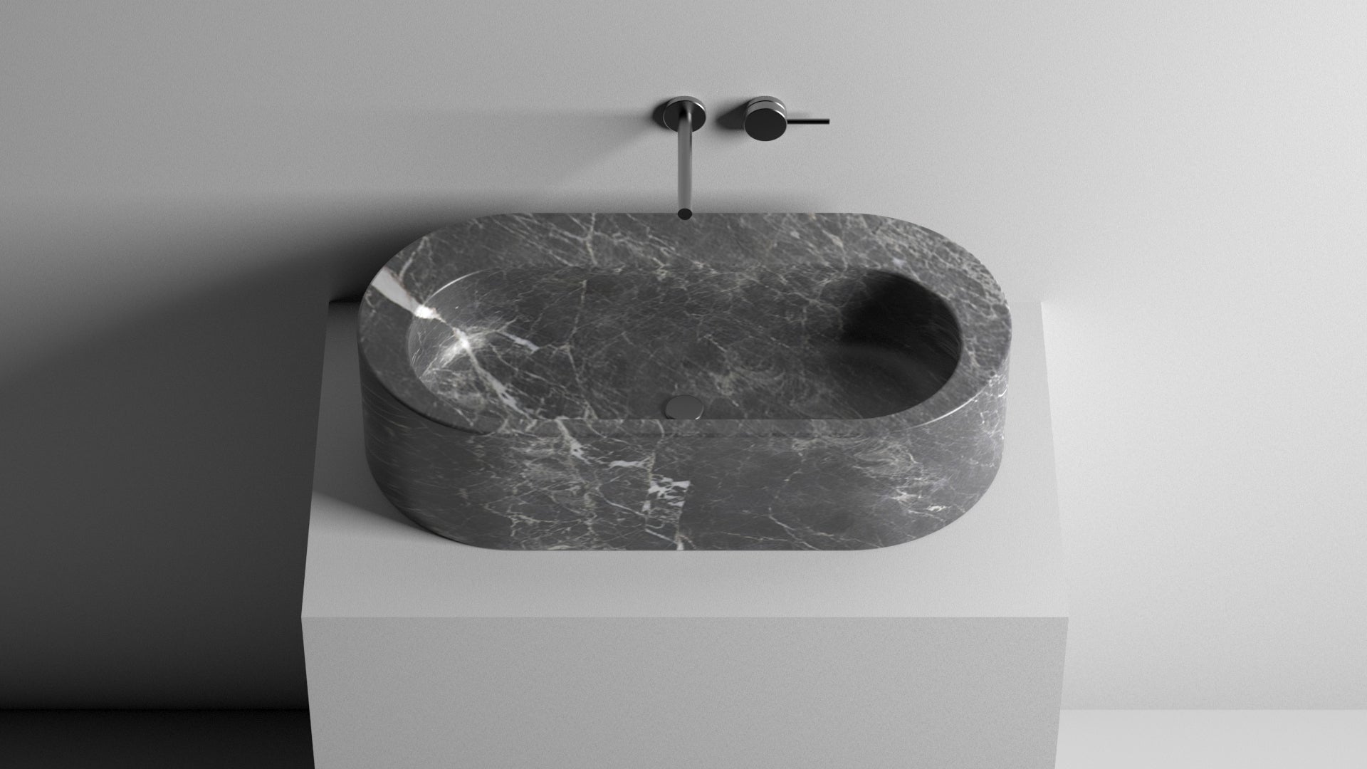 CounterTop Marble Sink ,Grey Marble Wash Basin For Bathroom