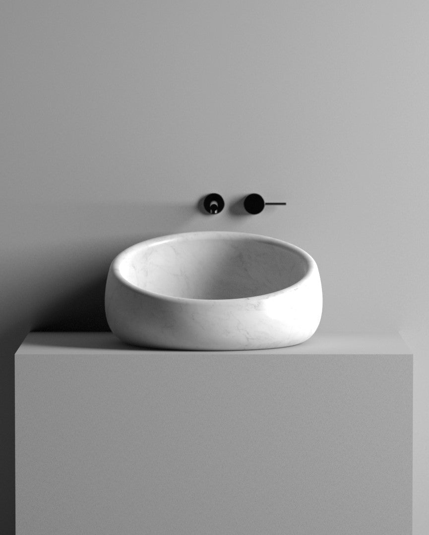 CounterTop Marble Sink ,Carrara White Marble Wash Basin For Bathroom