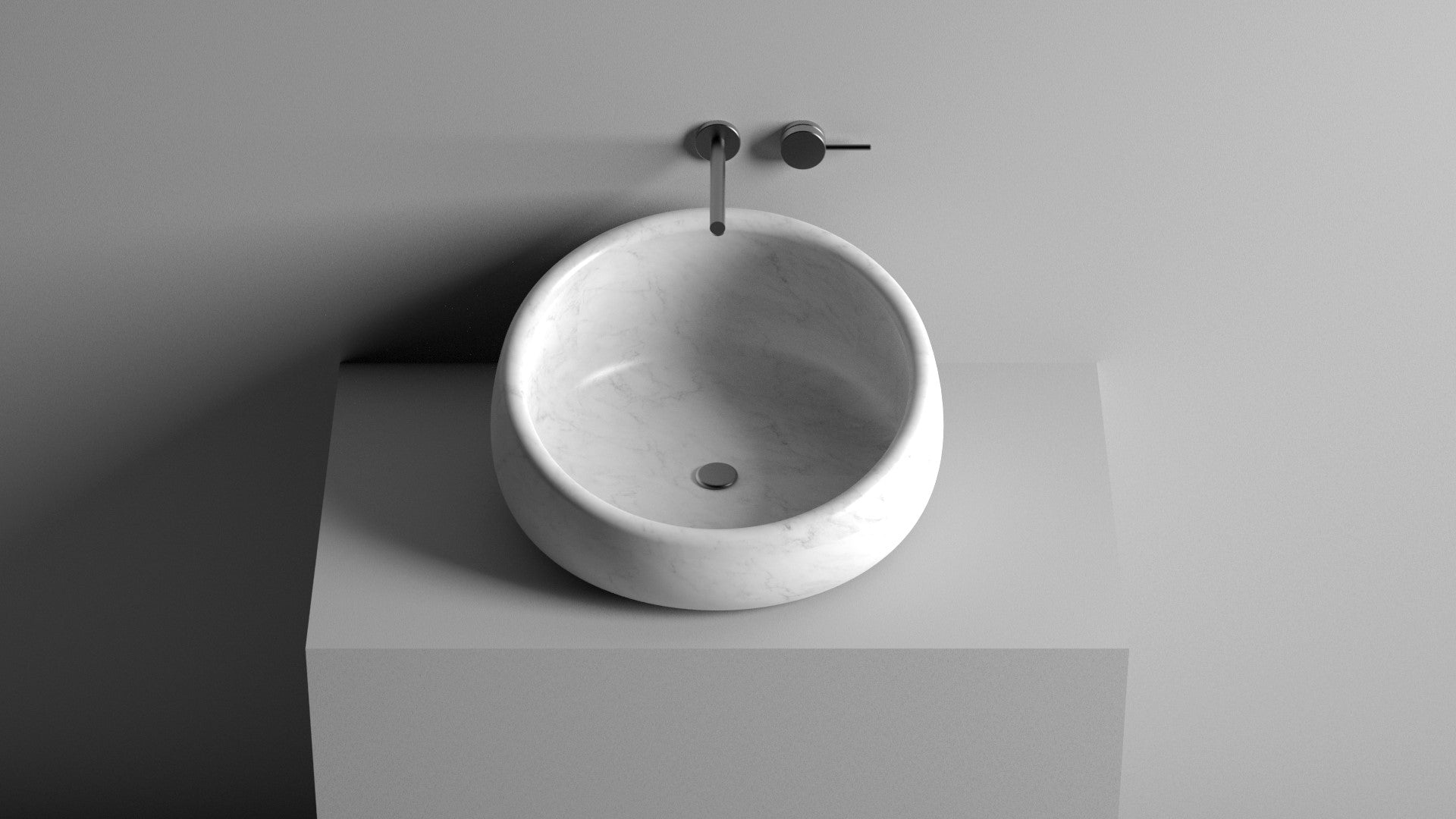 CounterTop Marble Sink ,Carrara White Marble Wash Basin For Bathroom