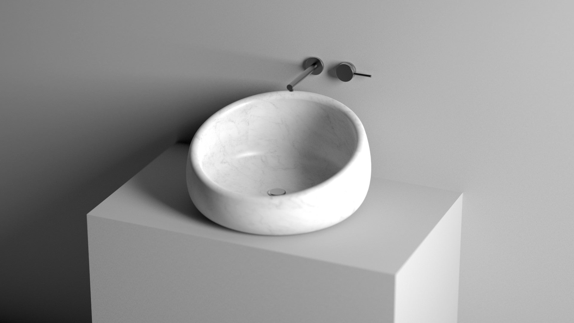 CounterTop Marble Sink ,Carrara White Marble Wash Basin For Bathroom