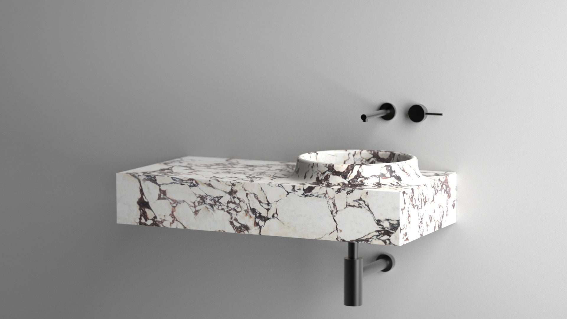 Calacatta Viola Marble Sink, Marble Wash Basin For Bathroom