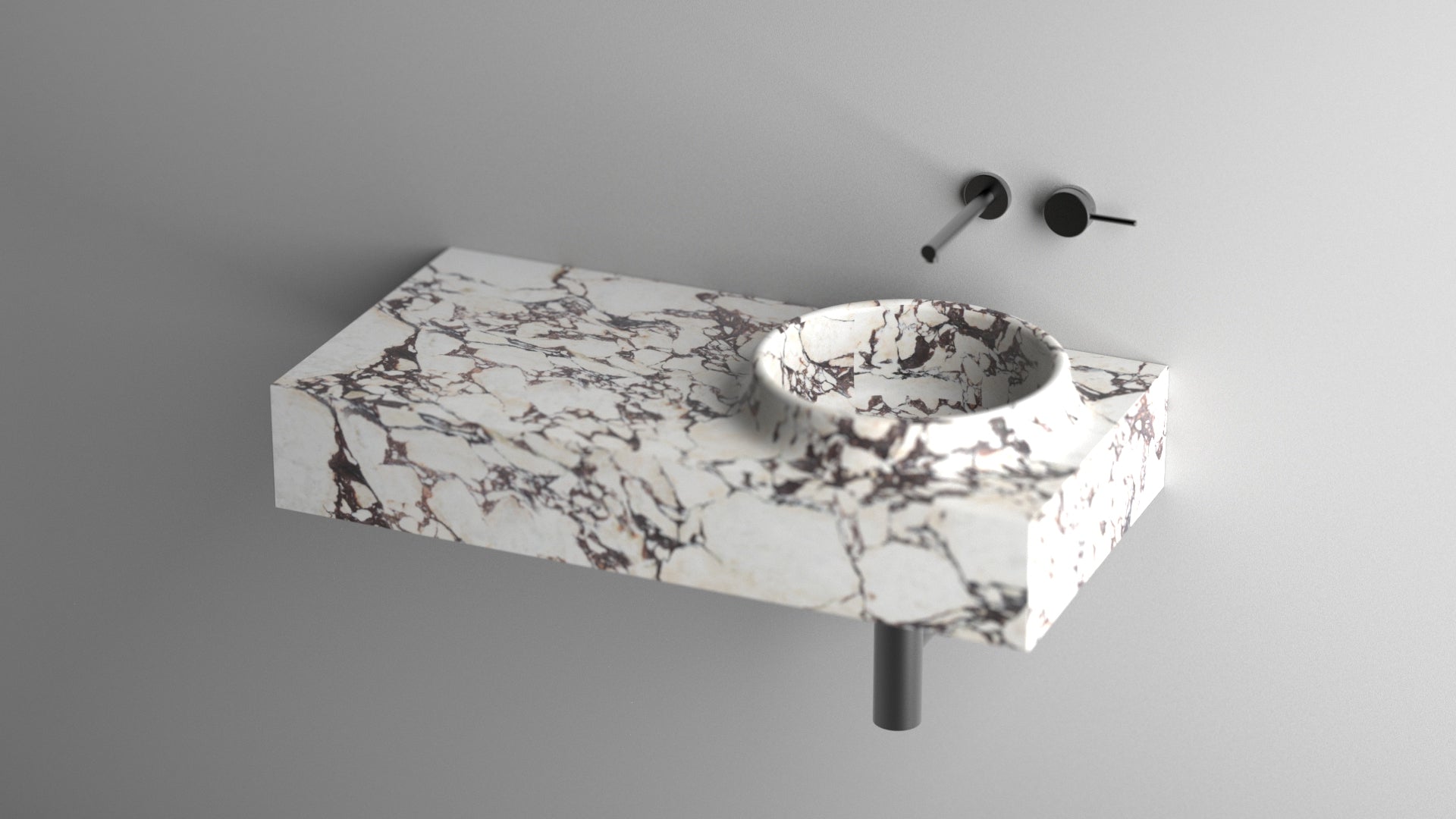 Calacatta Viola Marble Sink, Marble Wash Basin For Bathroom