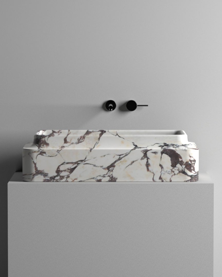 Calacatta Viola Marble Sink, Marble Wash Basin For Bathroom