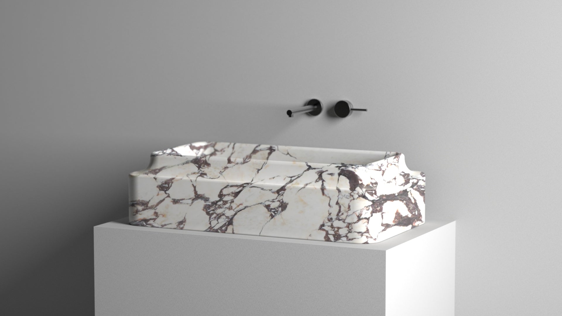 Calacatta Viola Marble Sink, Marble Wash Basin For Bathroom