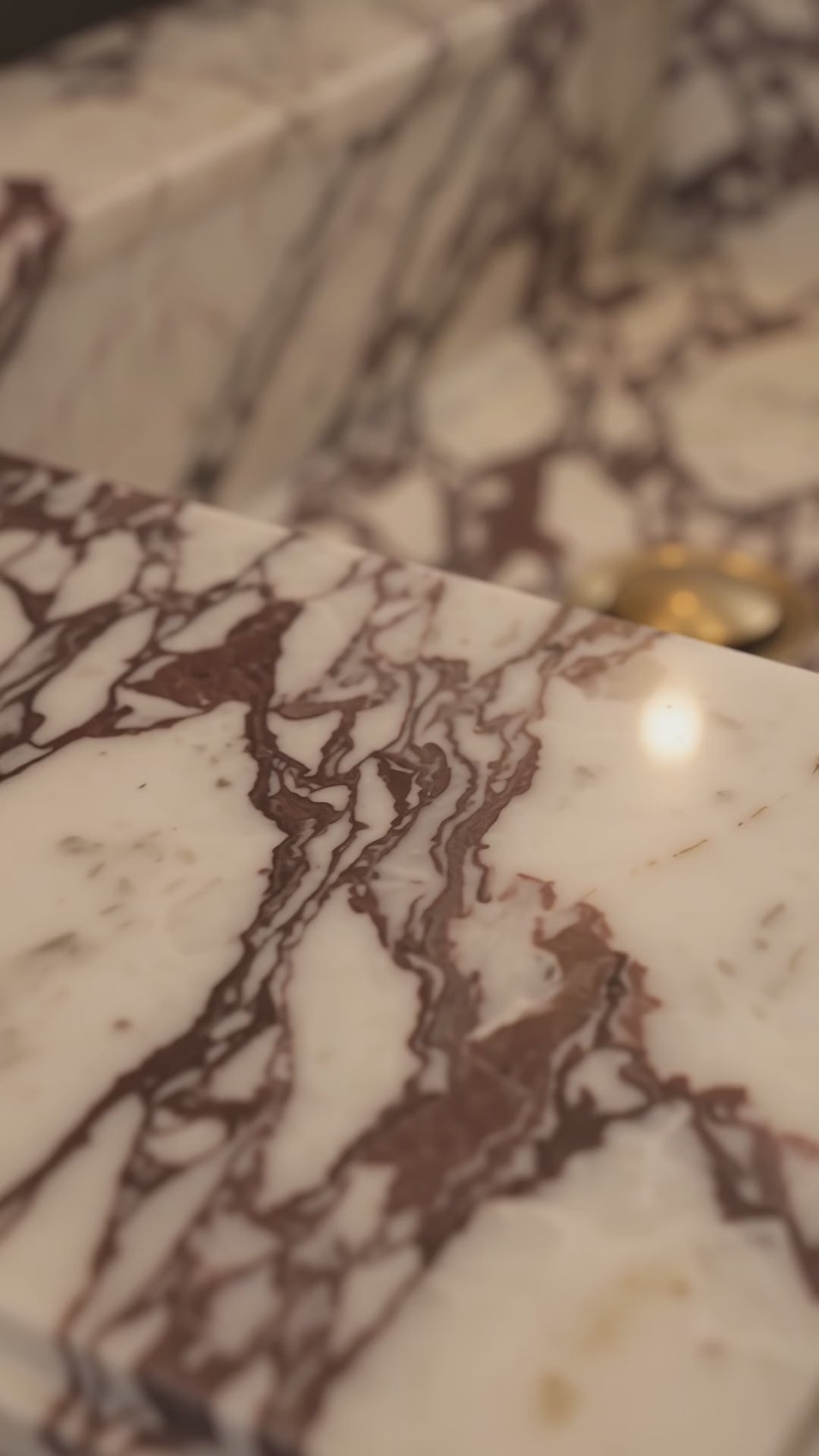 Calacatta Viola Marble Wall Mounted Sink – Handcrafted Architectural Stone Basin