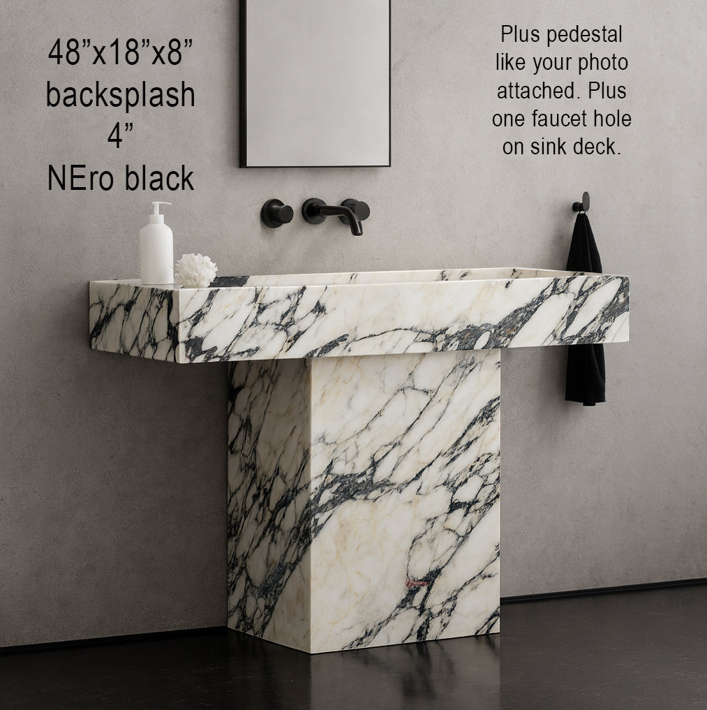 48"x18"x8" Nero Black